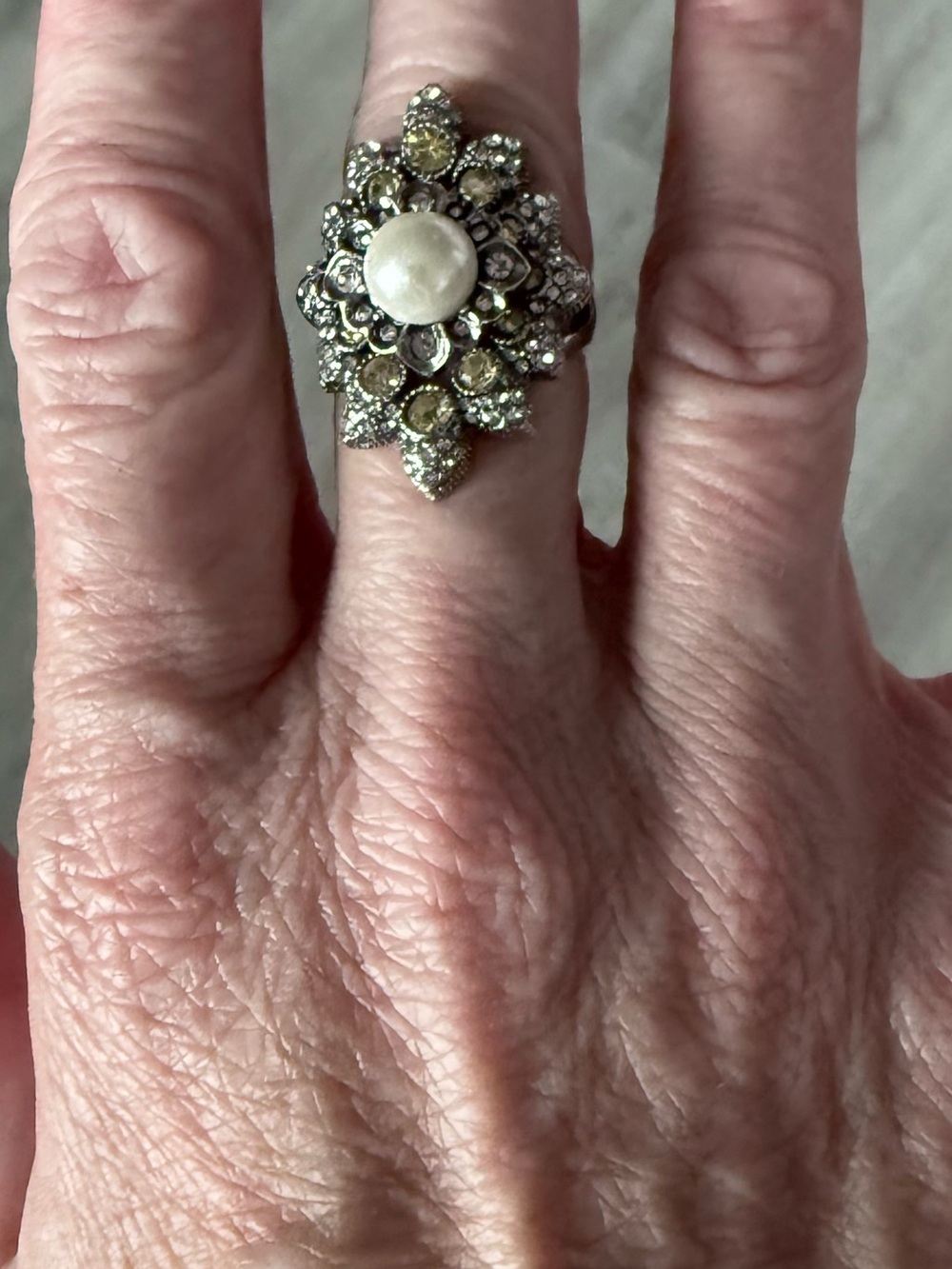Chloe + Isabel | Pearl & Crystal Deco Ring